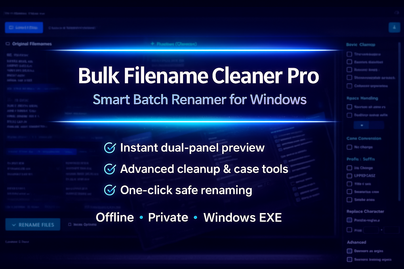 Bulk Filename Cleaner Pro – Smart Batch Renamer for Windows